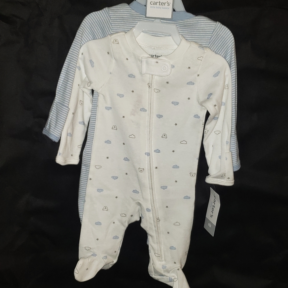 Two pack Carter's zip up onesie/pajamas